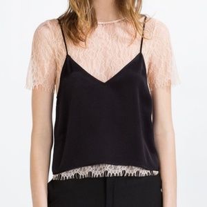ZARA layered lace top
